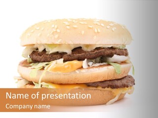 White Snack Dinner PowerPoint Template