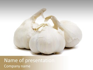 A Group Of Garlic On A White Background PowerPoint Template