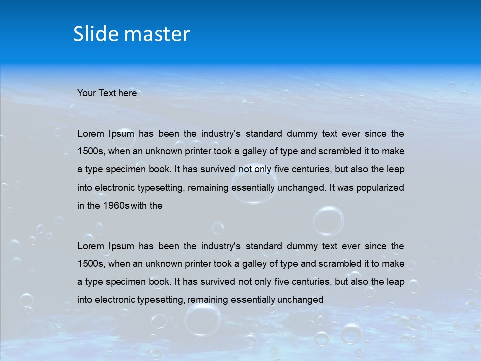 Underwater Blue Oceanlight PowerPoint Template