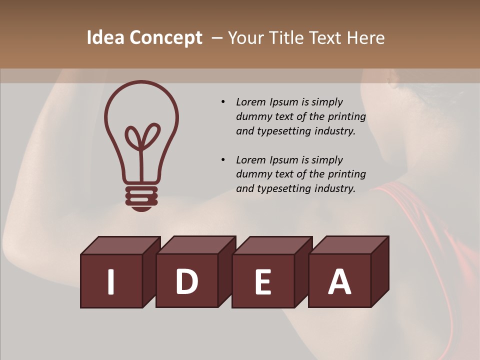 Indoors Strong African American PowerPoint Template