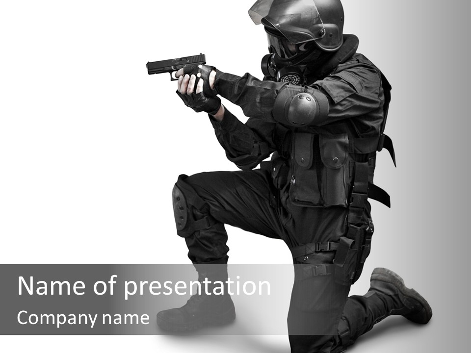 Gloves Militia Defending PowerPoint Template