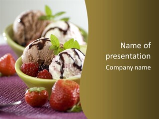 Food Icecream Raspberry PowerPoint Template