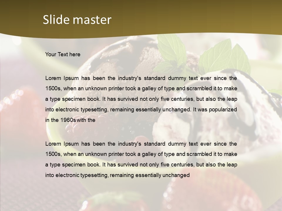 Food Icecream Raspberry PowerPoint Template