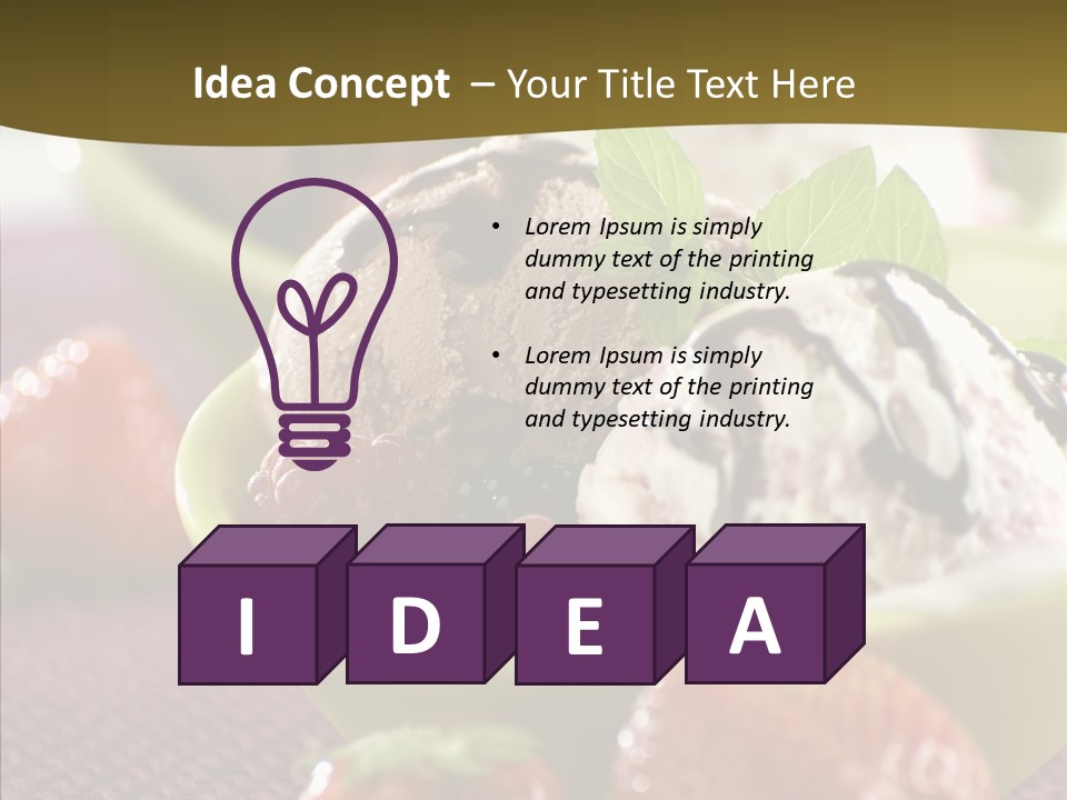 Food Icecream Raspberry PowerPoint Template