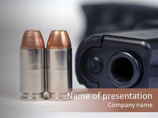 Firearm Weapon Barrel PowerPoint Template