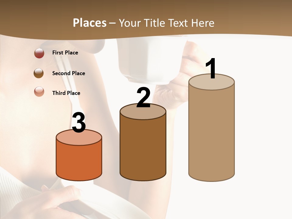 Caucasian Female Coffee Break PowerPoint Template