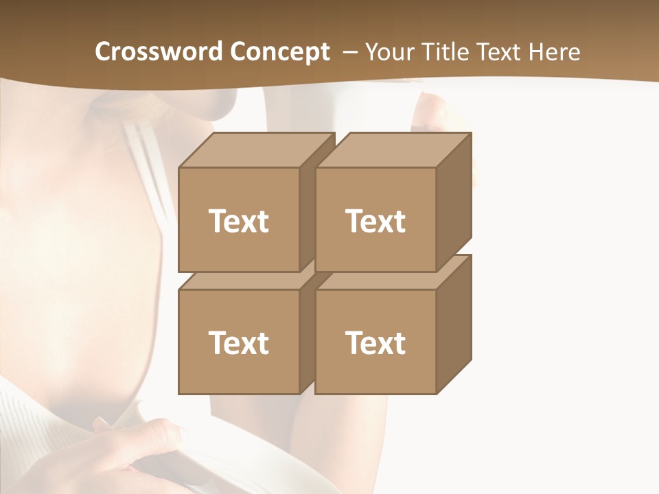 Caucasian Female Coffee Break PowerPoint Template