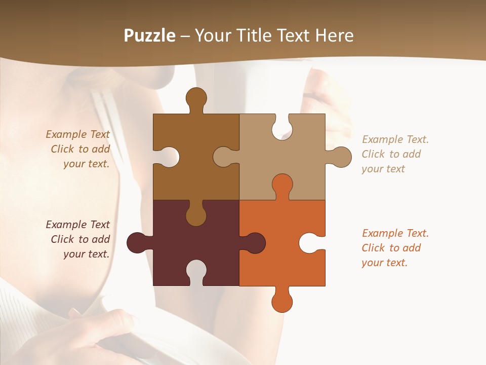 Caucasian Female Coffee Break PowerPoint Template