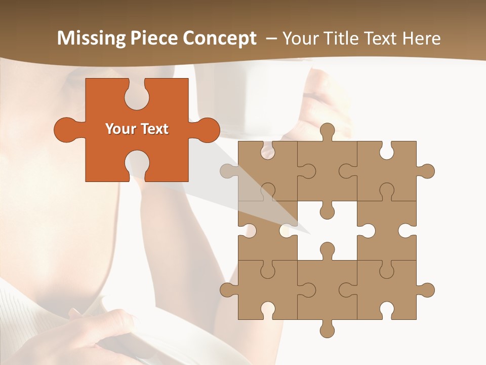 Caucasian Female Coffee Break PowerPoint Template