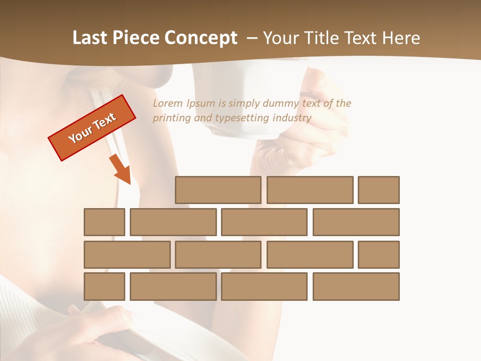 Caucasian Female Coffee Break PowerPoint Template