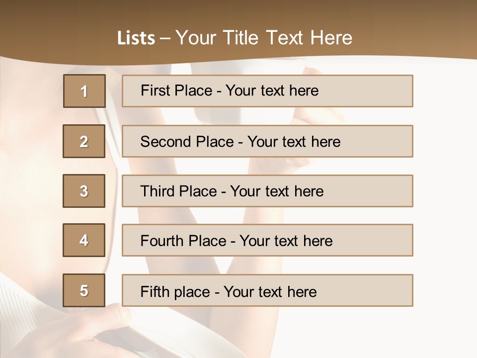 Caucasian Female Coffee Break PowerPoint Template