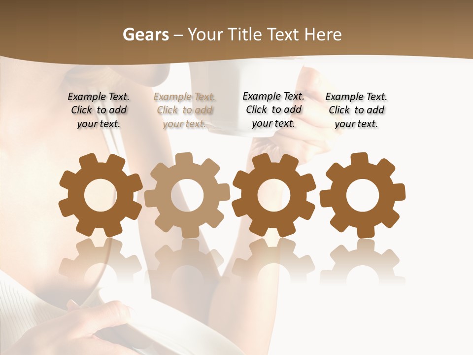 Caucasian Female Coffee Break PowerPoint Template