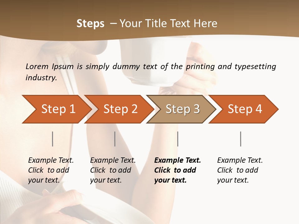 Caucasian Female Coffee Break PowerPoint Template