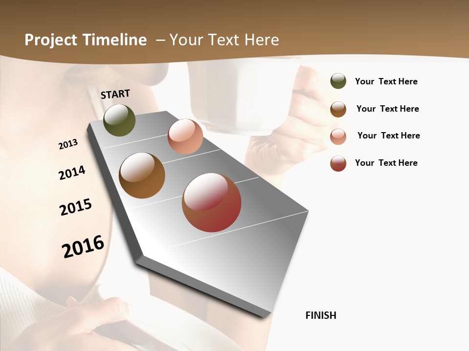 Caucasian Female Coffee Break PowerPoint Template