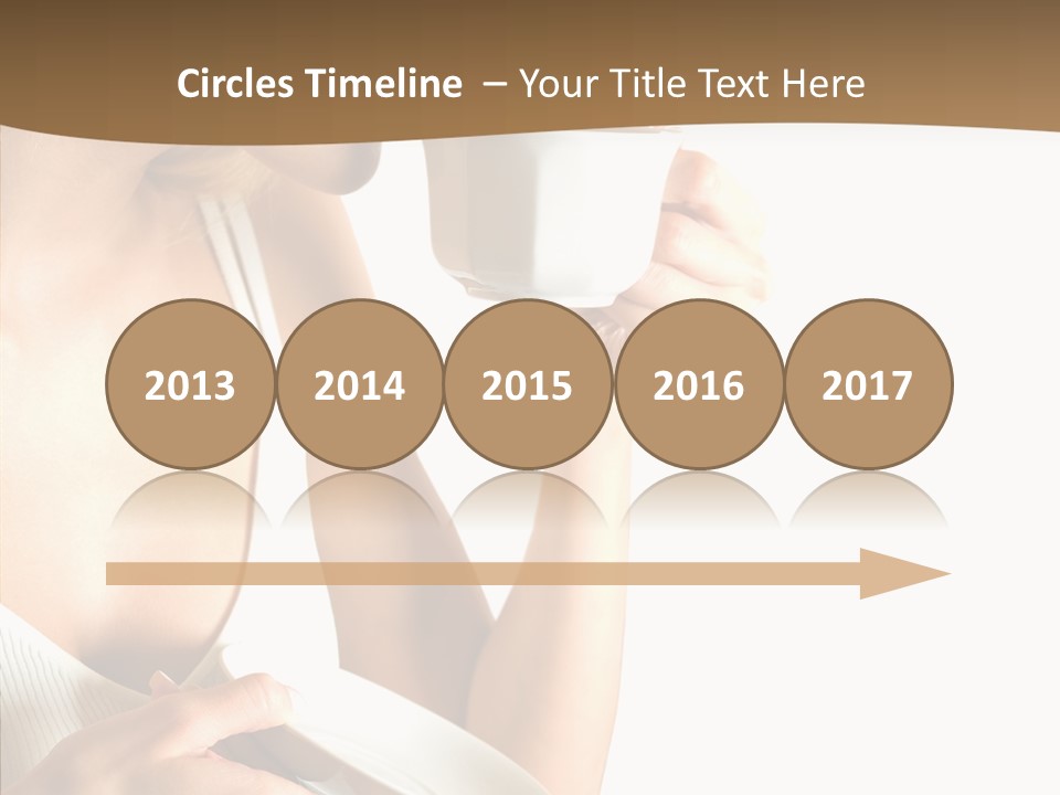 Caucasian Female Coffee Break PowerPoint Template