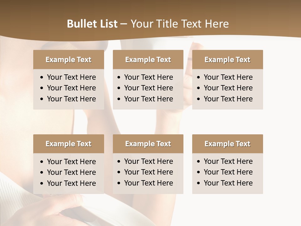 Caucasian Female Coffee Break PowerPoint Template