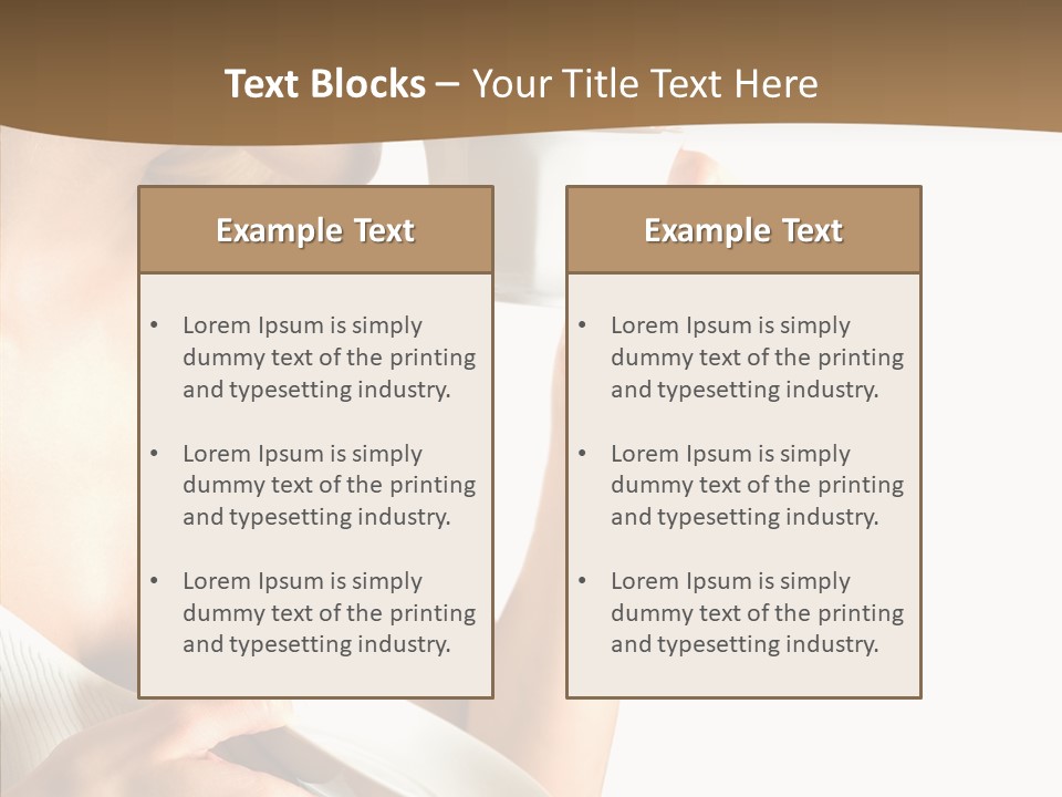 Caucasian Female Coffee Break PowerPoint Template