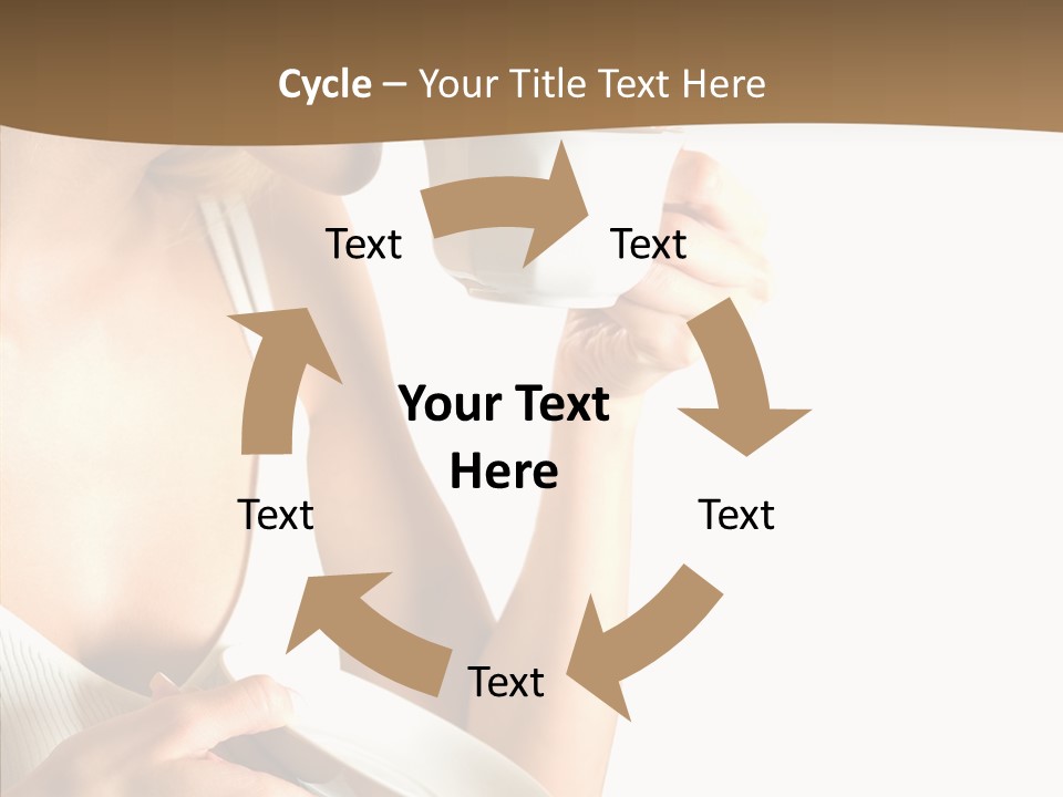 Caucasian Female Coffee Break PowerPoint Template