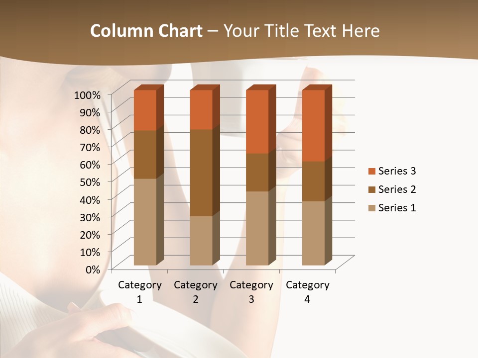 Caucasian Female Coffee Break PowerPoint Template