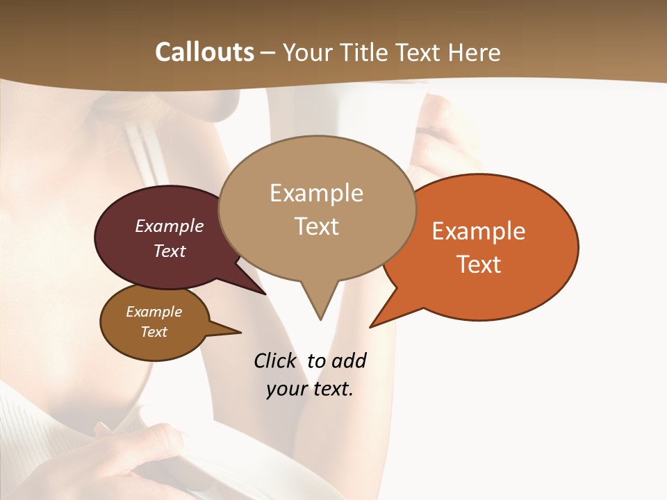 Caucasian Female Coffee Break PowerPoint Template