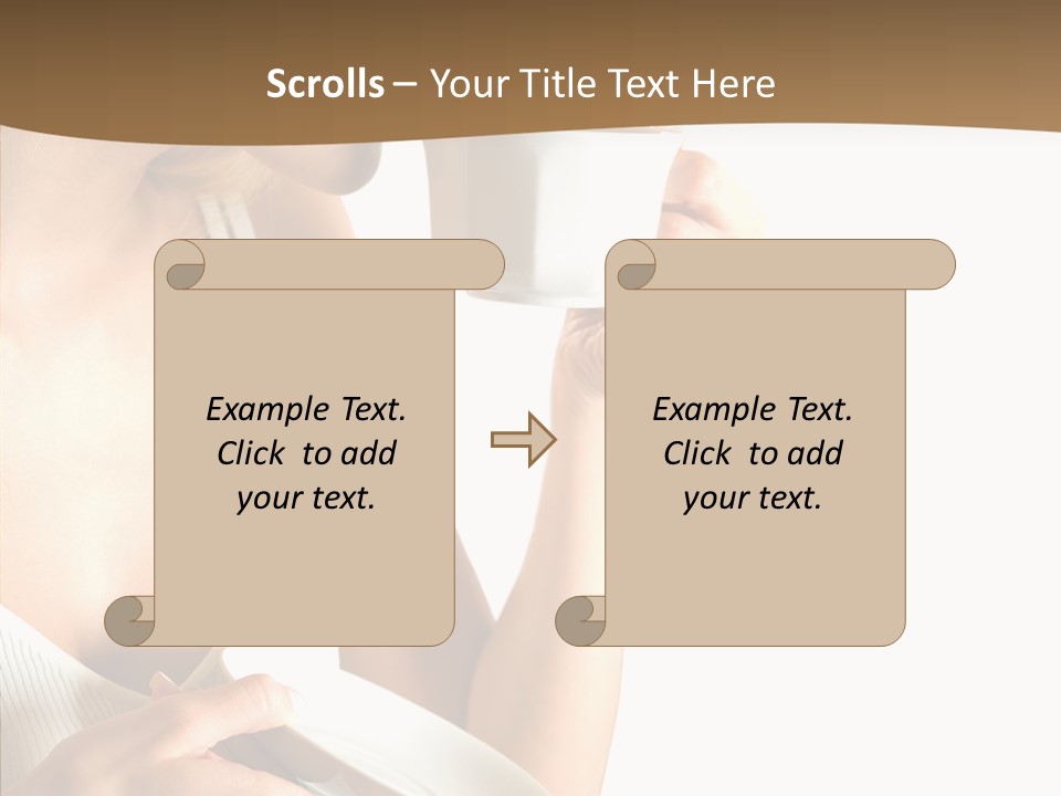 Caucasian Female Coffee Break PowerPoint Template