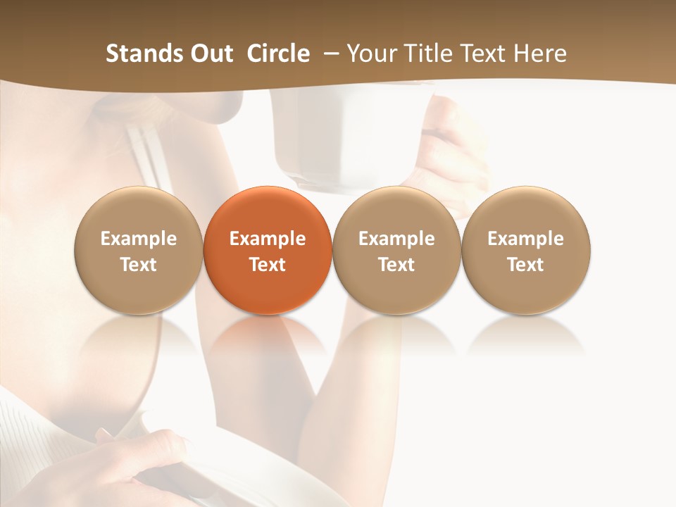 Caucasian Female Coffee Break PowerPoint Template