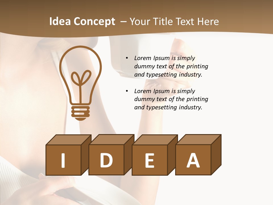 Caucasian Female Coffee Break PowerPoint Template