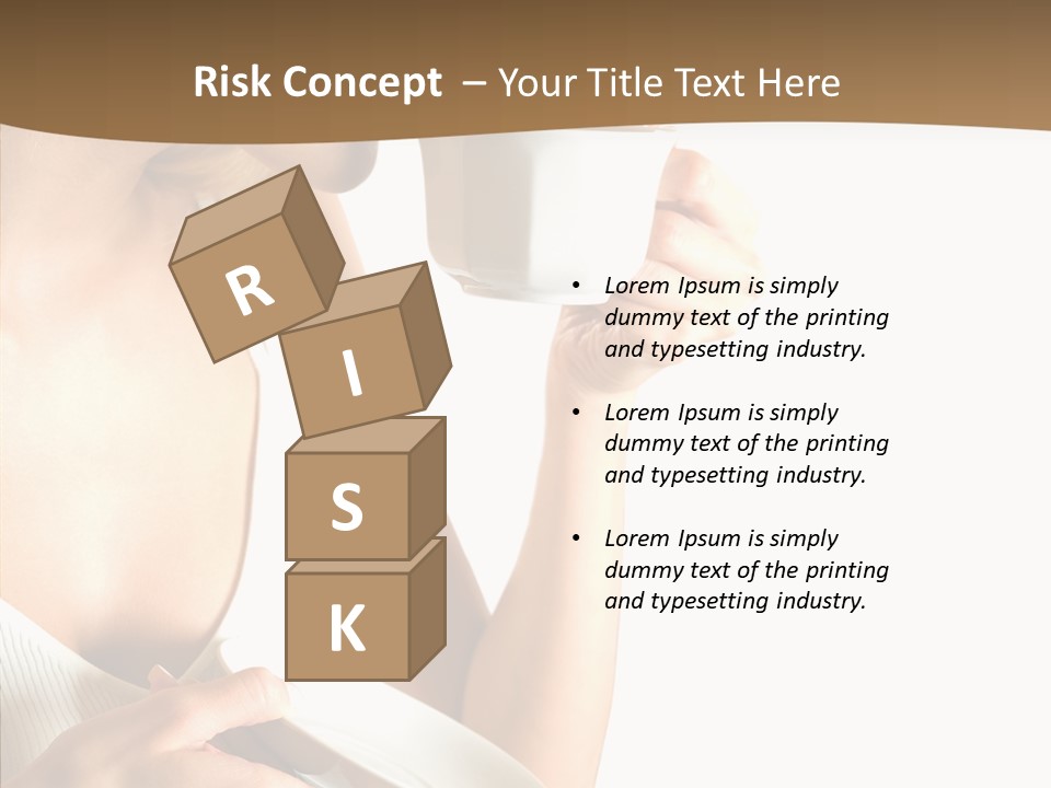 Caucasian Female Coffee Break PowerPoint Template