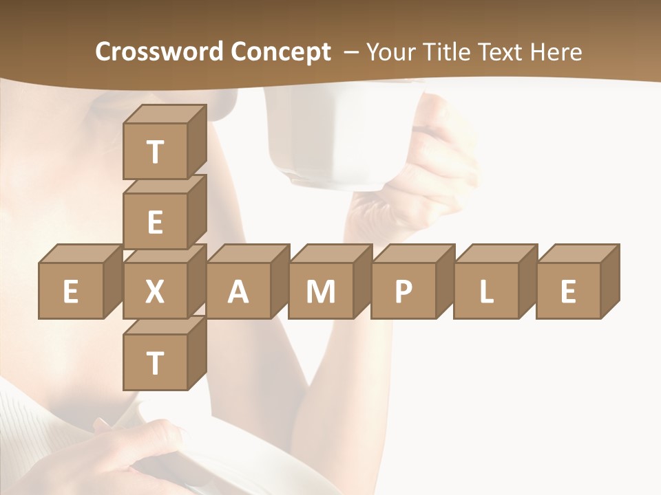 Caucasian Female Coffee Break PowerPoint Template