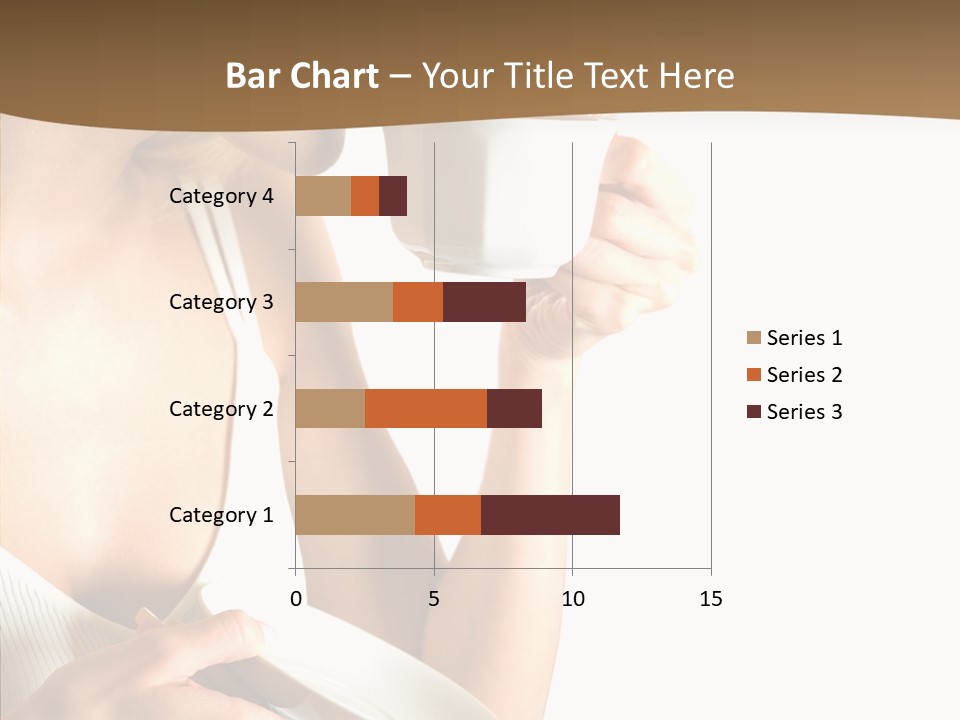 Caucasian Female Coffee Break PowerPoint Template