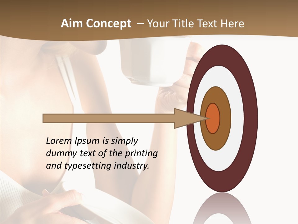 Caucasian Female Coffee Break PowerPoint Template