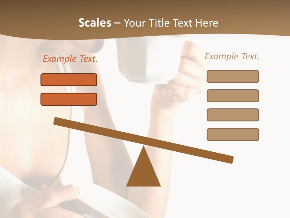 Caucasian Female Coffee Break PowerPoint Template