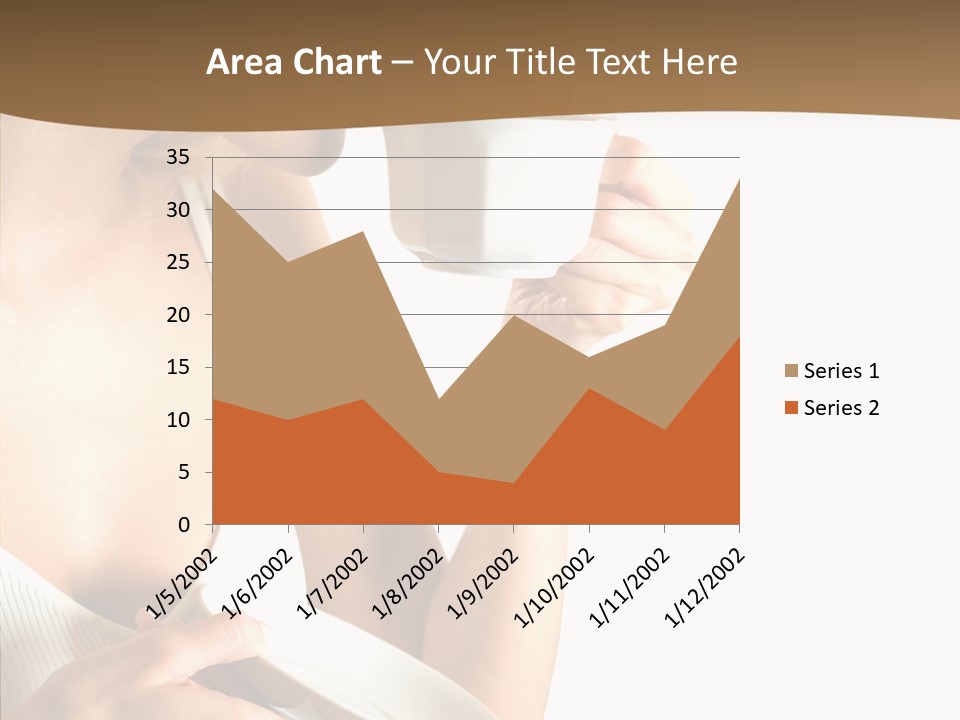 Caucasian Female Coffee Break PowerPoint Template