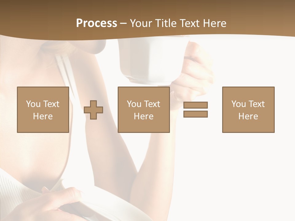 Caucasian Female Coffee Break PowerPoint Template