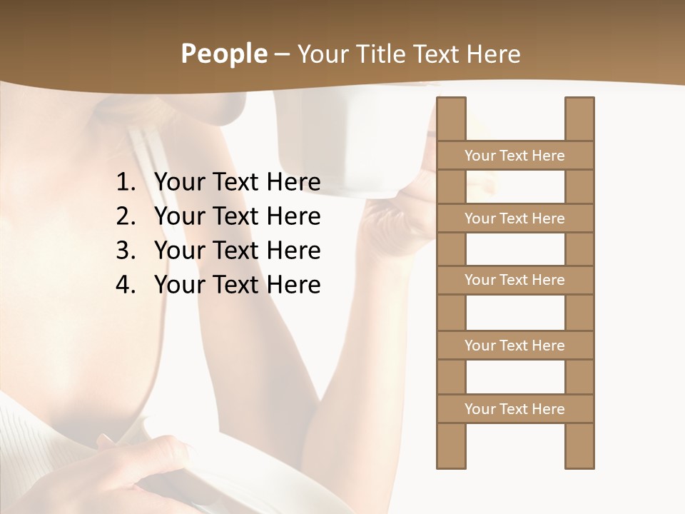 Caucasian Female Coffee Break PowerPoint Template