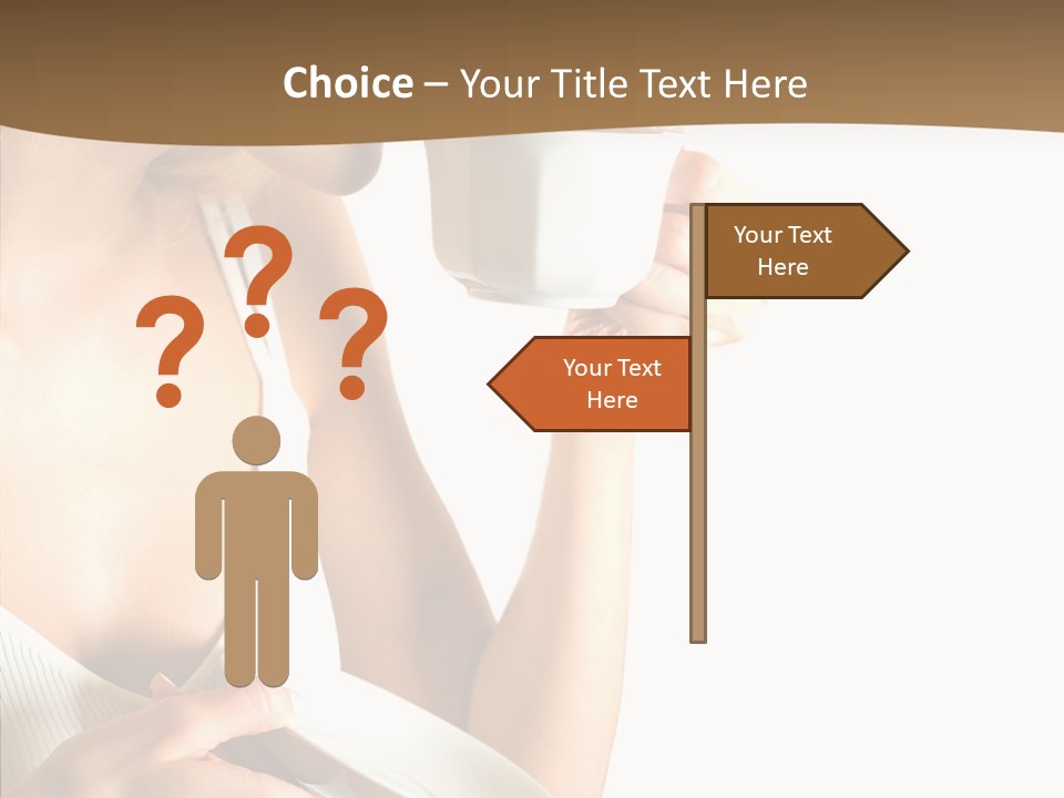 Caucasian Female Coffee Break PowerPoint Template