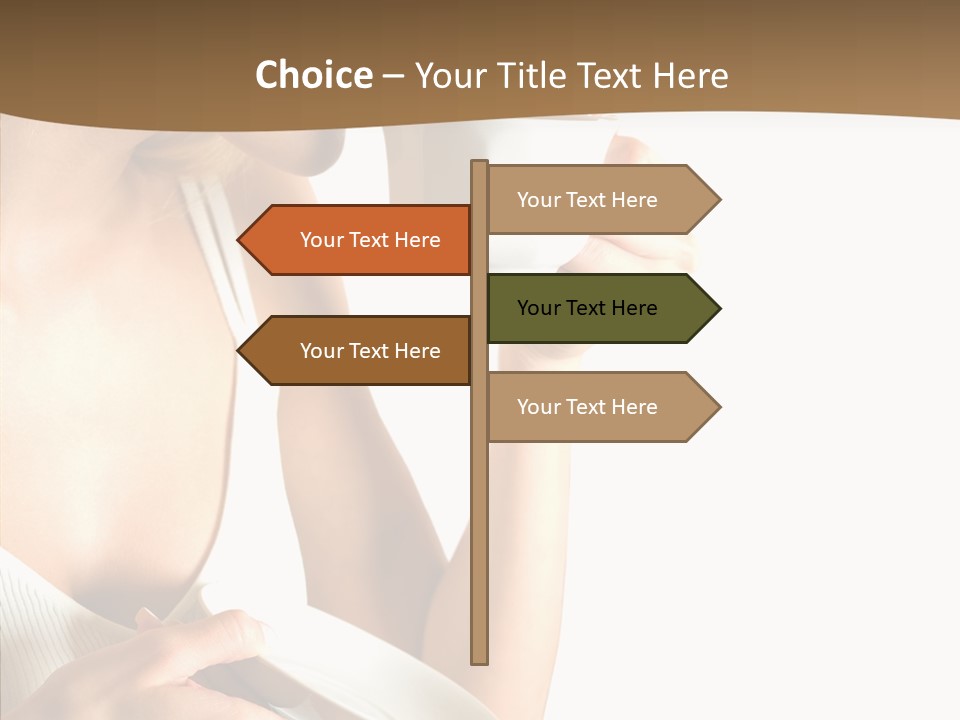 Caucasian Female Coffee Break PowerPoint Template