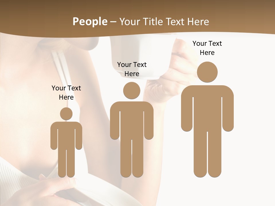 Caucasian Female Coffee Break PowerPoint Template