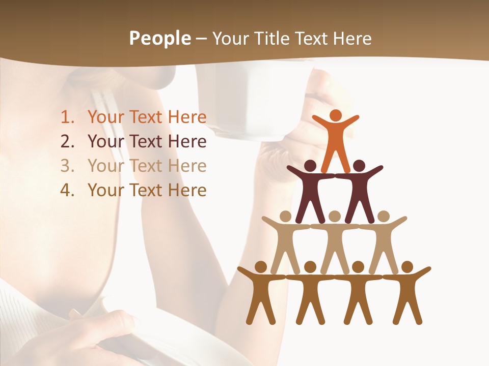 Caucasian Female Coffee Break PowerPoint Template