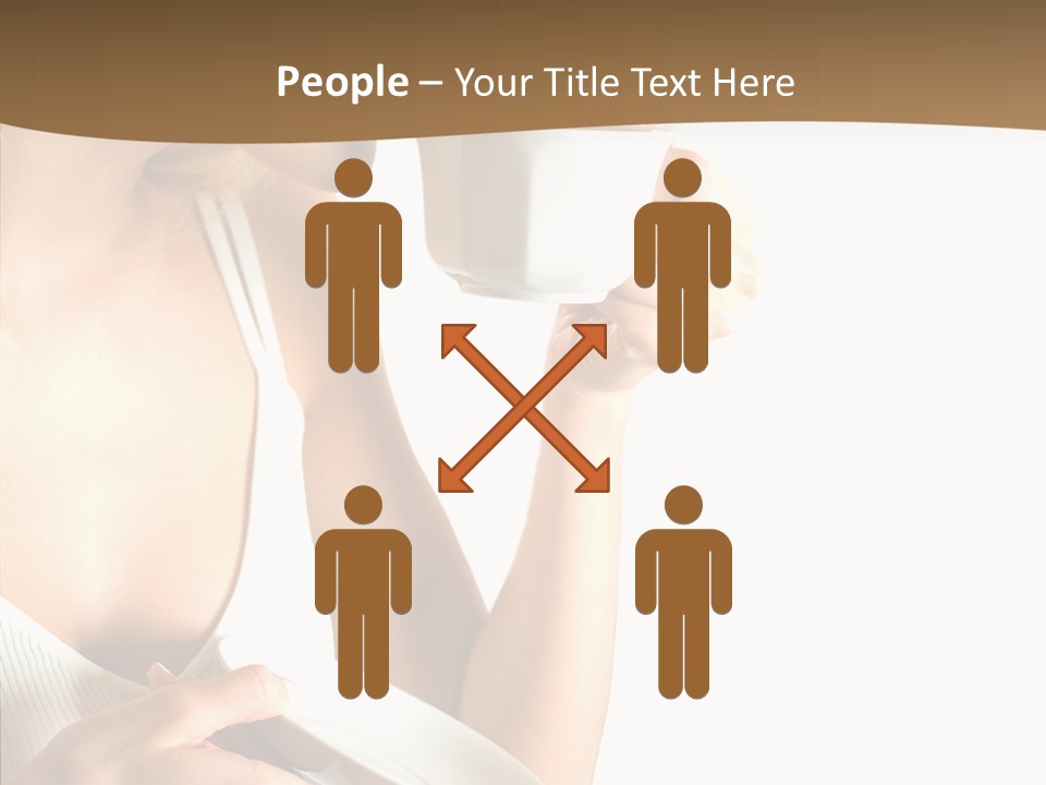 Caucasian Female Coffee Break PowerPoint Template