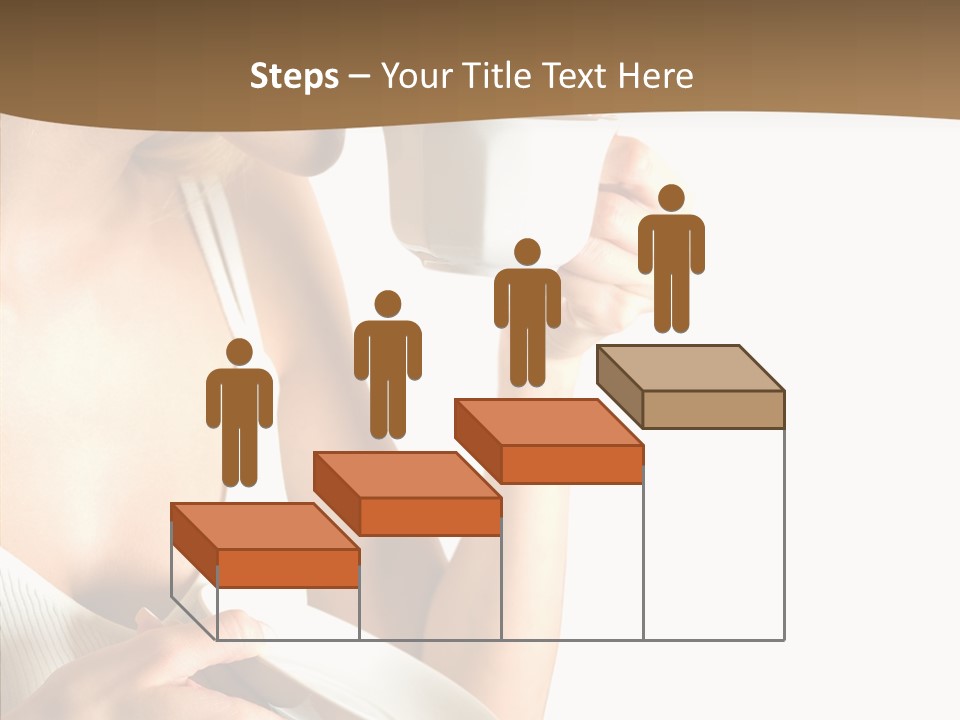 Caucasian Female Coffee Break PowerPoint Template