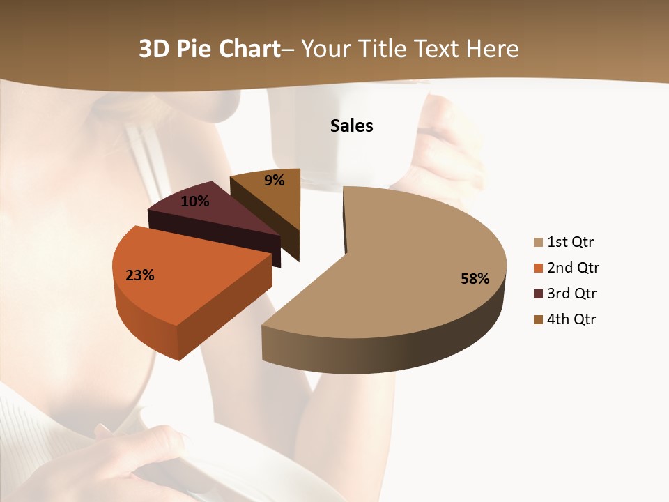 Caucasian Female Coffee Break PowerPoint Template
