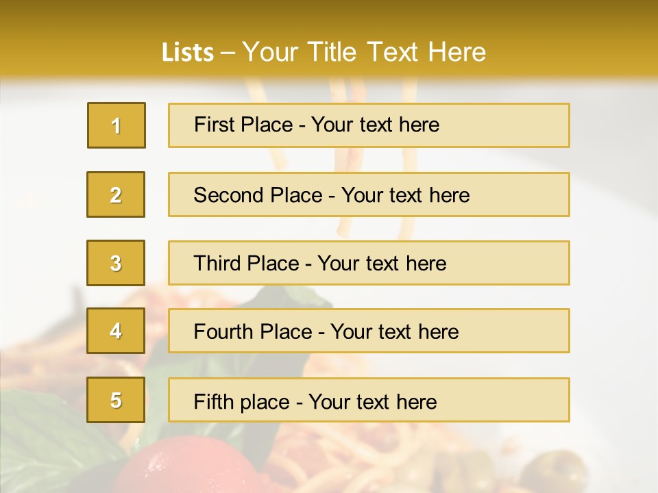 Recipe Delicious Bolognaise PowerPoint Template