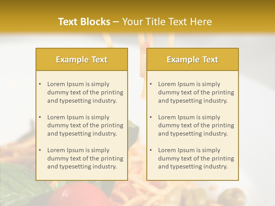 Recipe Delicious Bolognaise PowerPoint Template