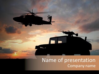 Helicopter Convoy Libya PowerPoint Template