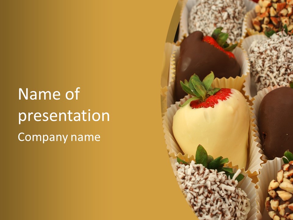 Dipped Berry Dessert PowerPoint Template