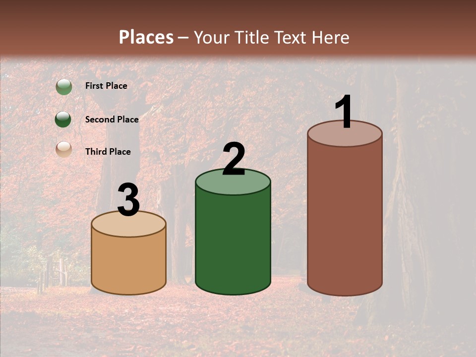 Walkway Foliage Orange PowerPoint Template