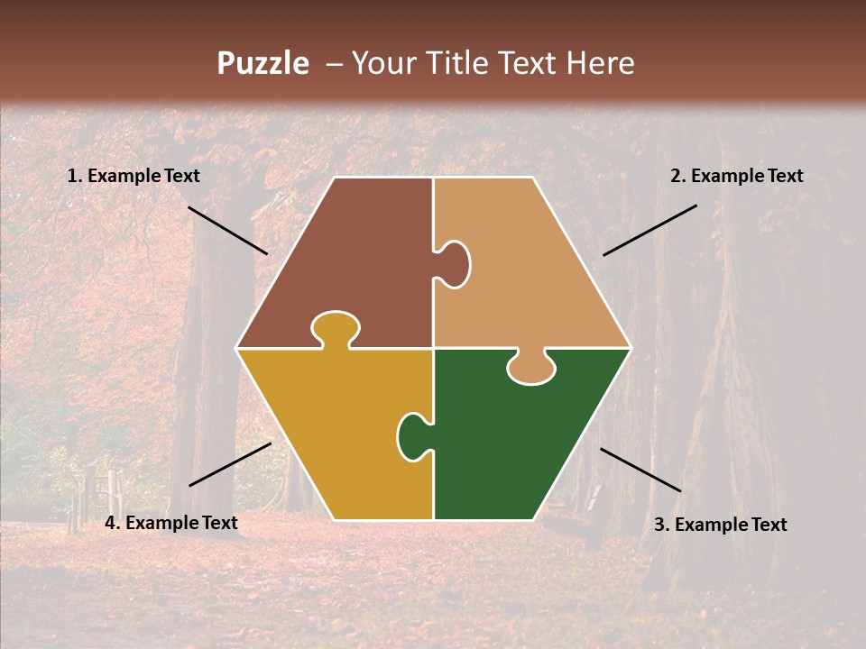 Walkway Foliage Orange PowerPoint Template