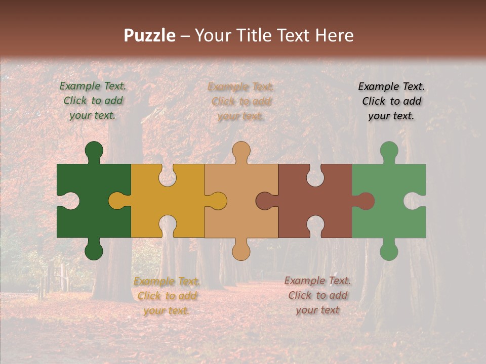 Walkway Foliage Orange PowerPoint Template