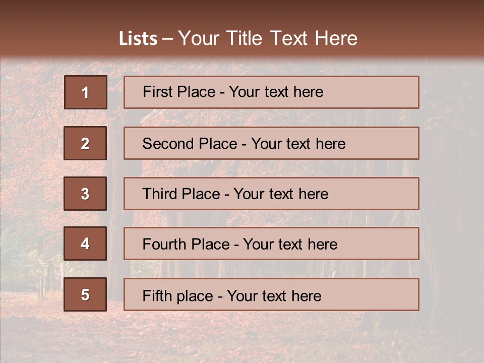 Walkway Foliage Orange PowerPoint Template